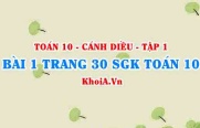 Bài 1 trang 30 SGK Toán 10 tập 1 Cánh Diều